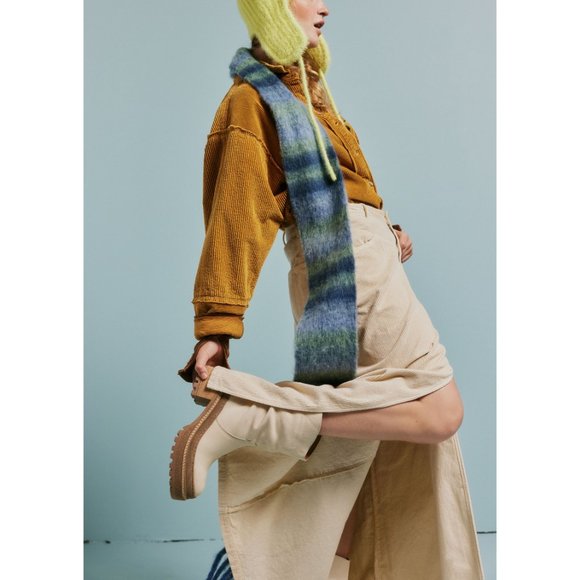 🎉LAST CHANCE🎉 FREE PEOPLE Sweet Valley Stripe Skinny Scarf / Moss - Picture 6 of 7